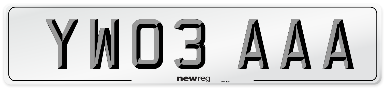 YW03 AAA Number Plate from New Reg